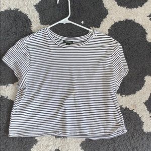 black and white striped crop top